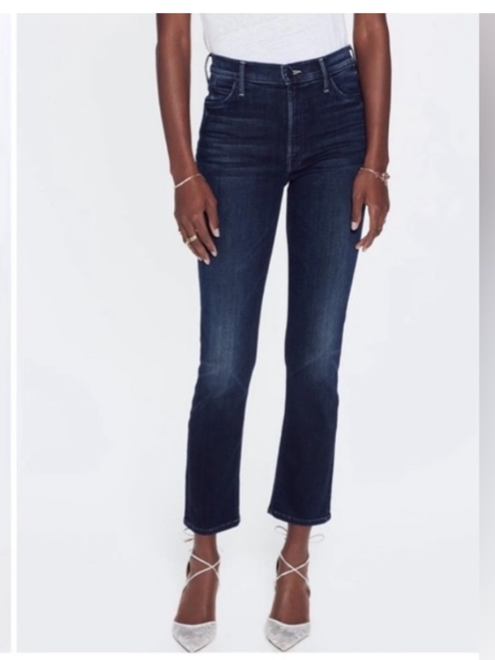 MOTHER The Swooner Ankle Jeans - Dark Indigo